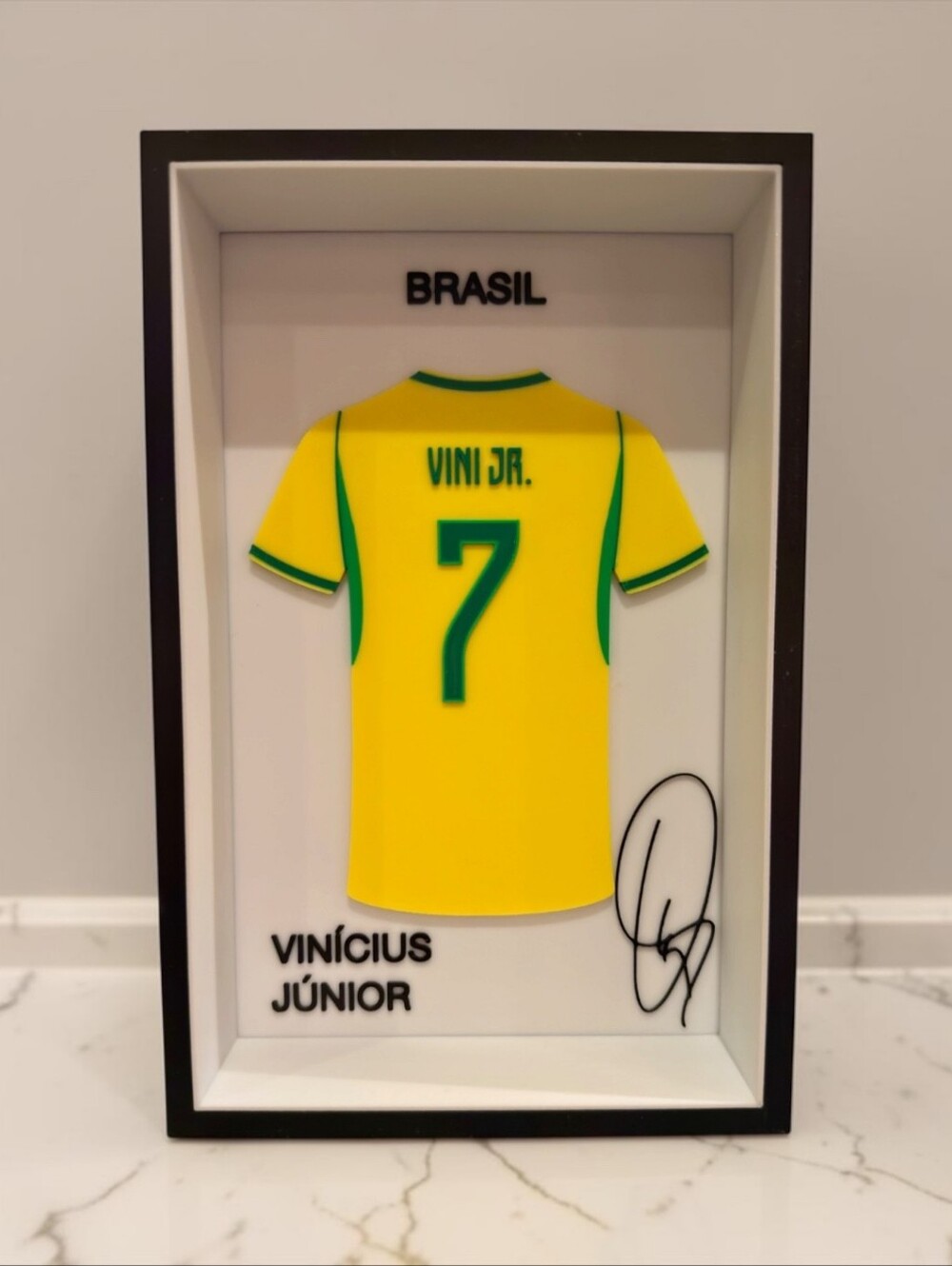 Vinicius Junior Brazil #7 3D Jersey Shadow Box Display Frame Soccer Gift